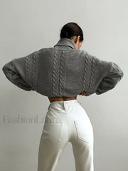 Cable Knit Turtleneck Oversized Sweater Sweaters