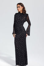 Rhinestone Long Sleeve Mermaid Formal Dress