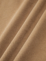 Camel Drawstring Ribbed Trendy Wide Leg Pants Pants