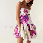 Camisole Patchwork Floral Dress PRINT / S