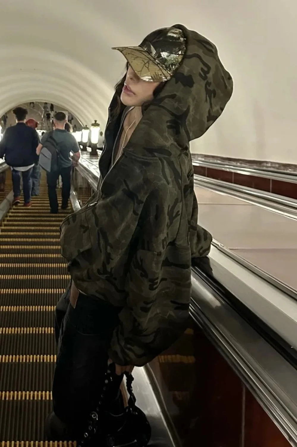 Camouflage Harajuku Zipper Hoodie