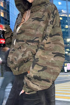 Camouflage Harajuku Zipper Hoodie