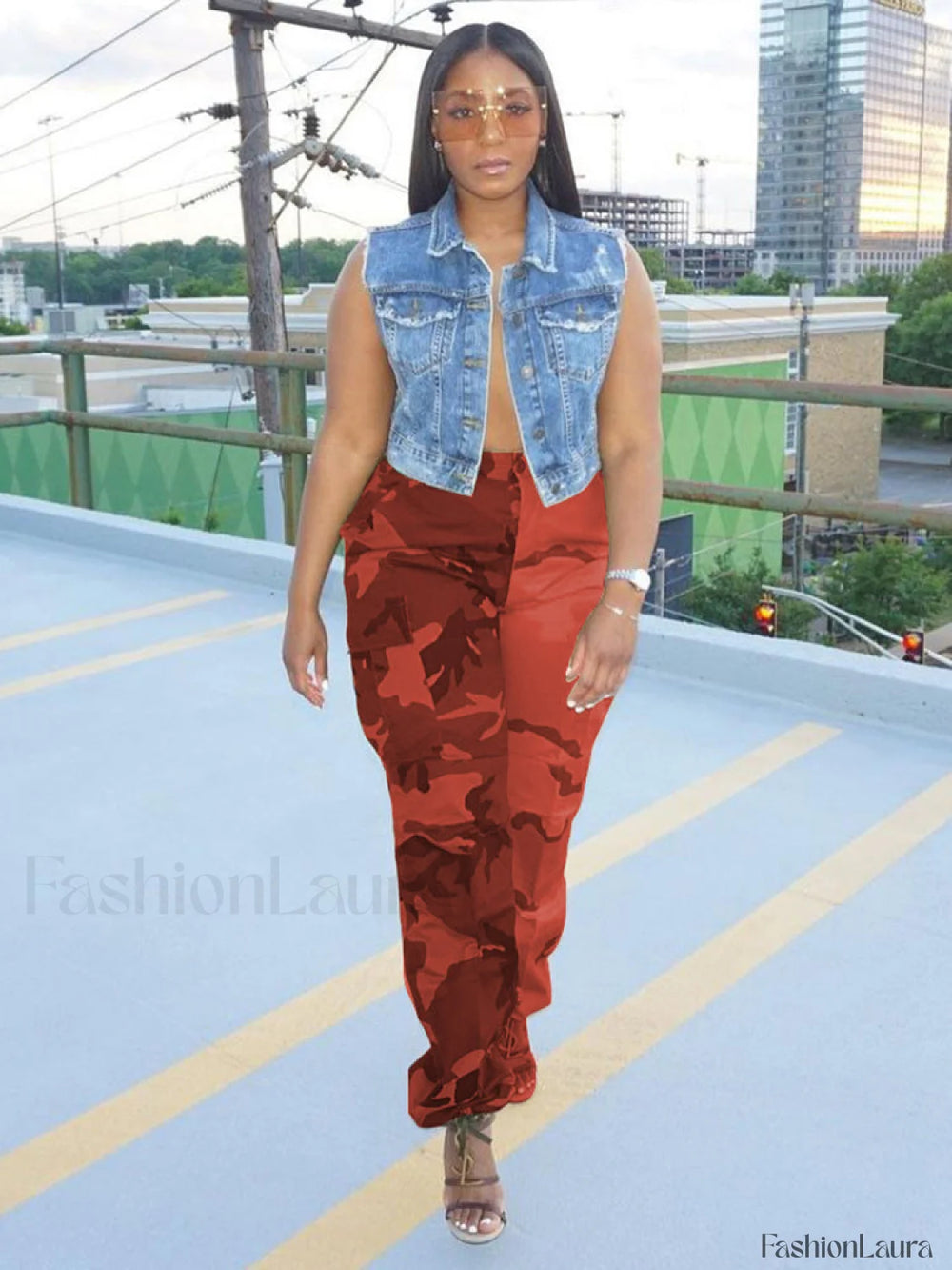 Camouflage Stitching Cargo Pants Pants