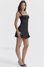 Cane Black Stylish Mini Dress