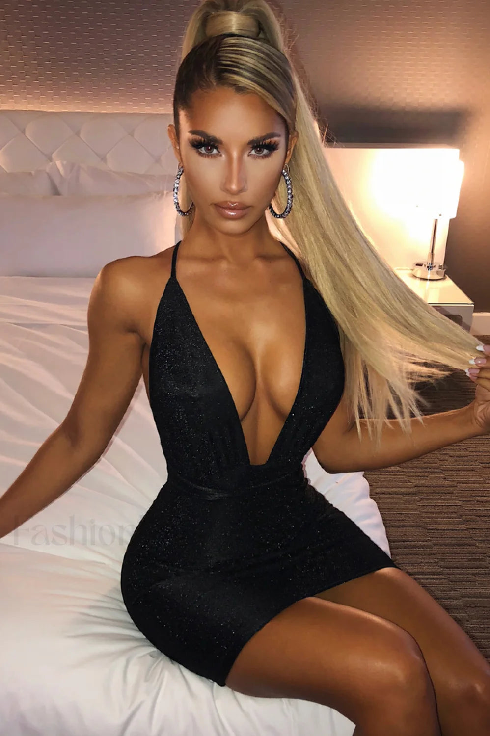 Capri Elegant Mini Dress S / Black Sparkle