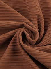 Caramel Corduroy Graceful Slit Midi Skirt Skirts