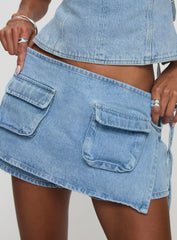 Cargo Pocket Denim Hip Skirt