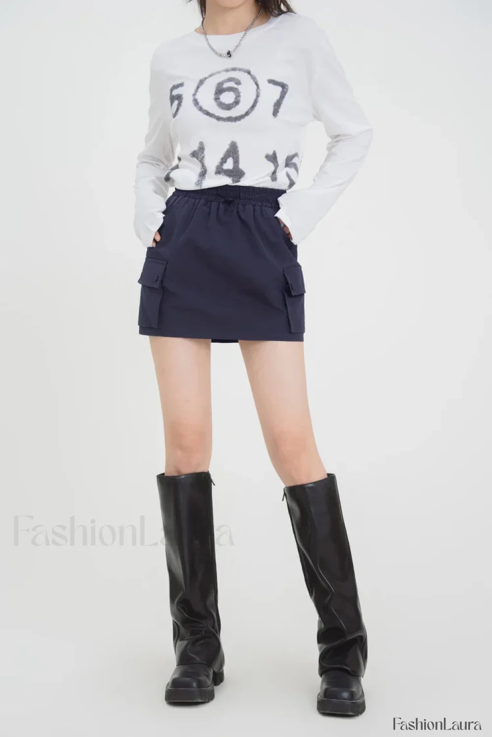 Cargo Toggle Waist Skirt Black / S