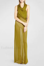 Carleigh Ruche Maxi Charming Dress With Headscarf