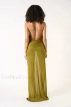 Carleigh Ruche Maxi Charming Dress With Headscarf
