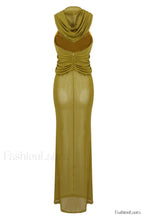 Carleigh Ruche Maxi Charming Dress With Headscarf