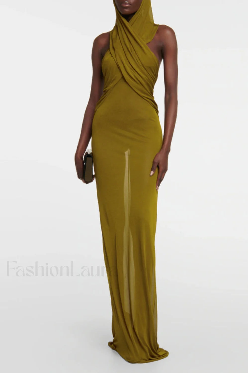 Carleigh Ruche Maxi Charming Dress With Headscarf