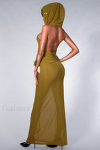 Carleigh Ruche Maxi Charming Dress With Headscarf