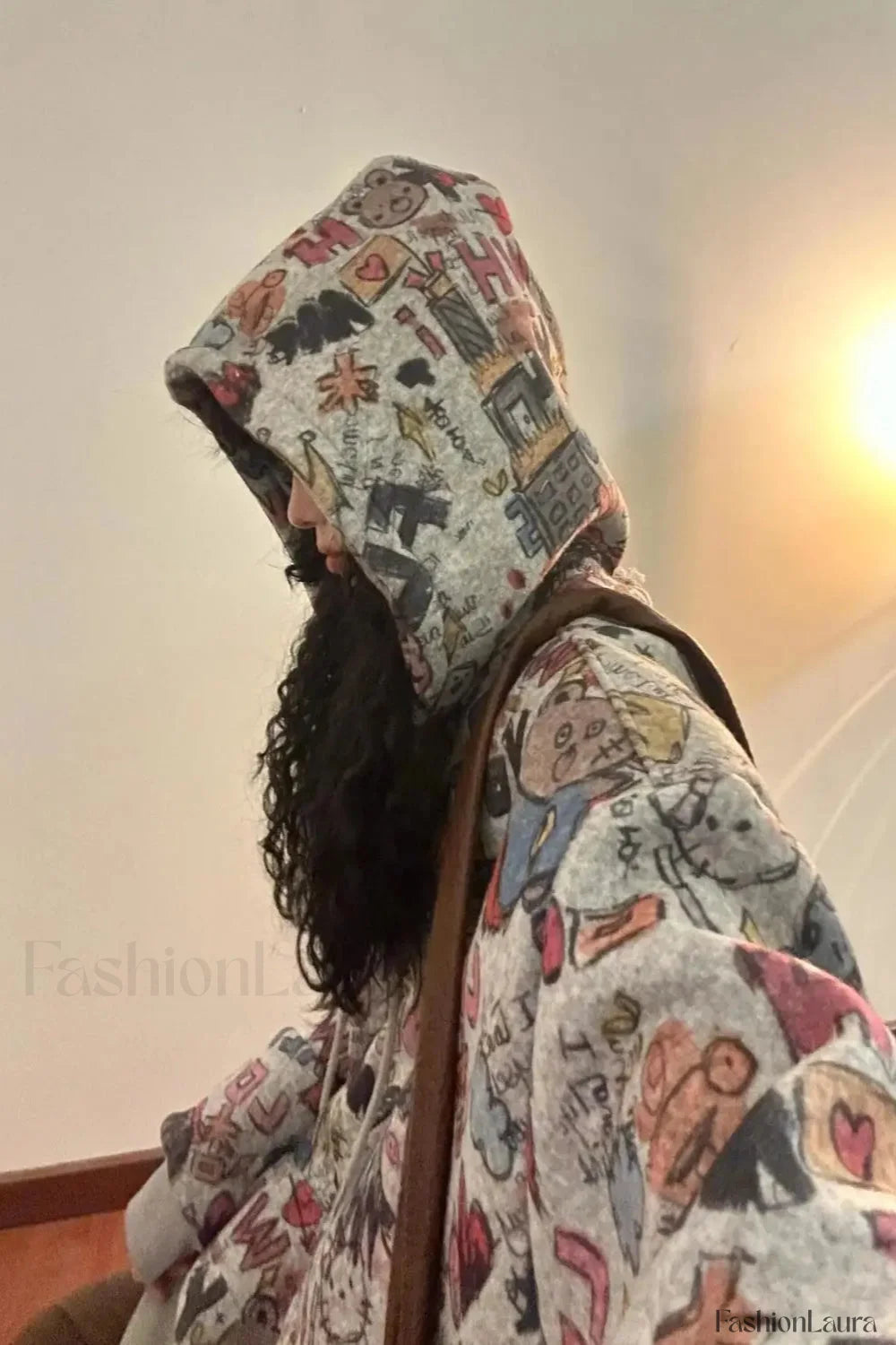 Cartoon Graffiti Full Print Zipper Hoodie