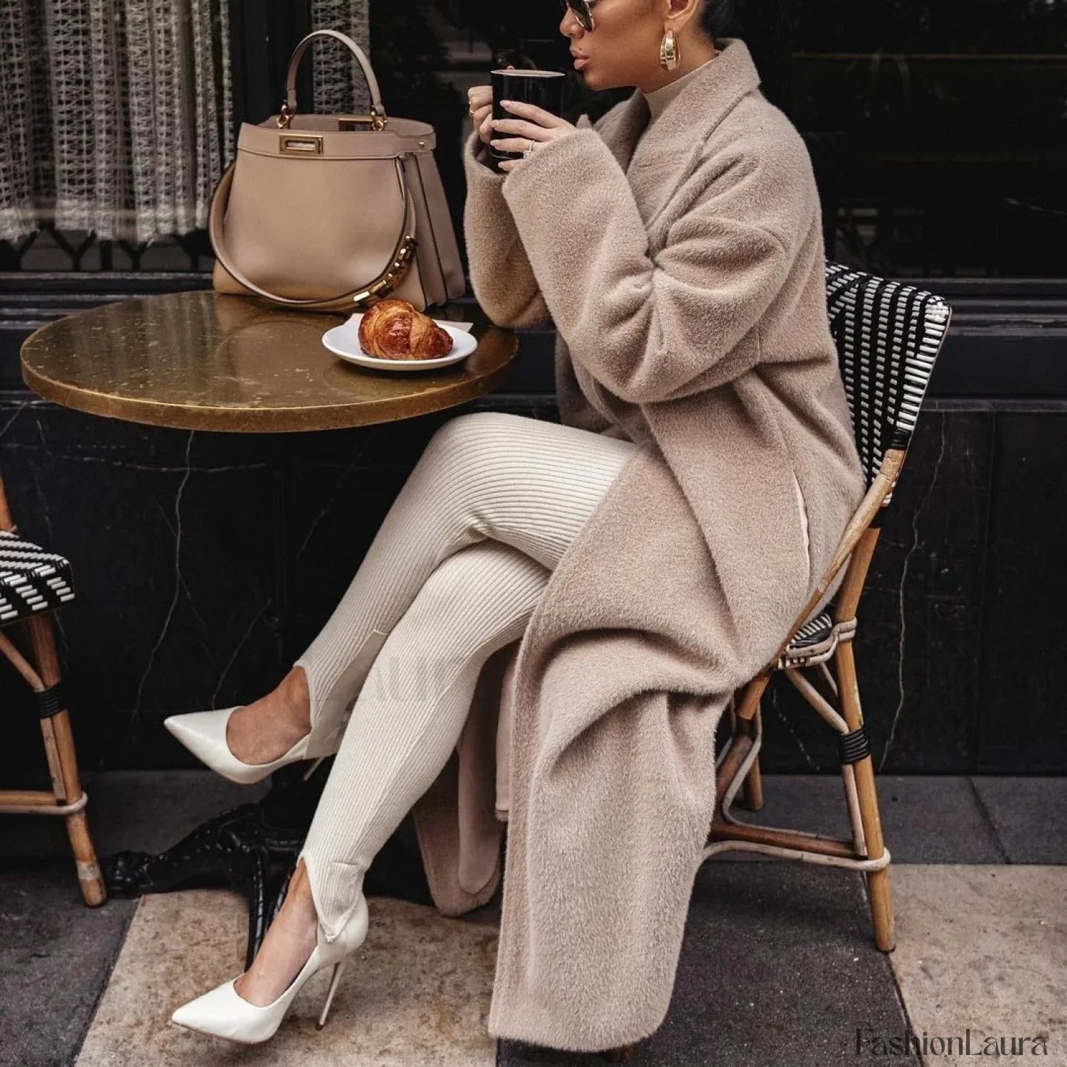 Cashmere Languid Elegant Commuting Thin Warm Mid length Overcoats