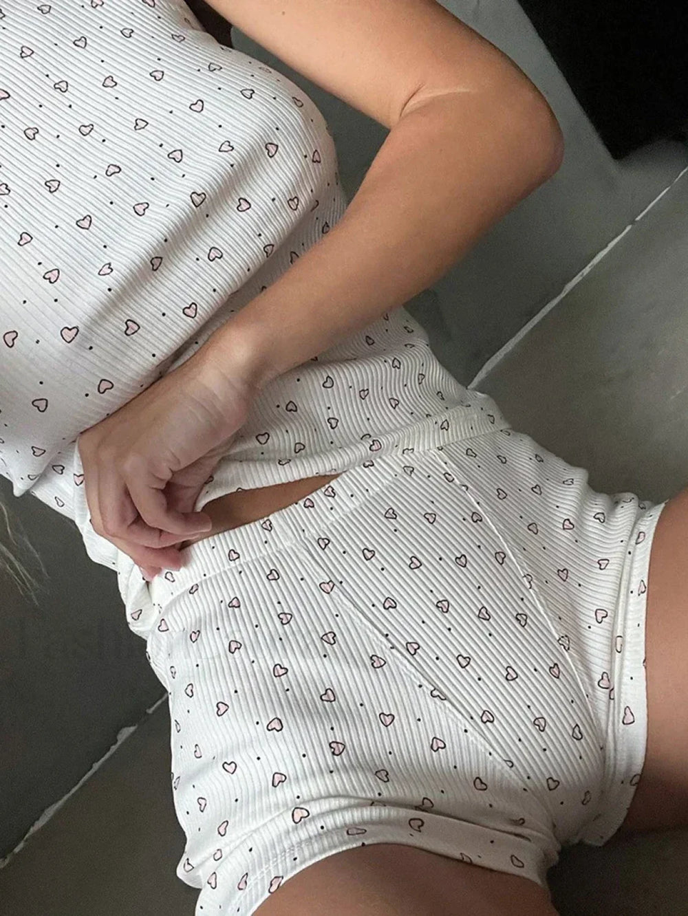 Casual Backless Sleepwear Shorts Two Piece Set