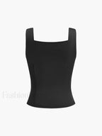Casual Button Front Strappy Top Tank Tops & Camis
