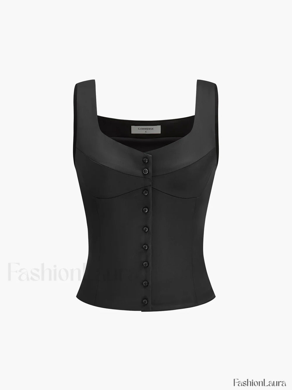 Casual Button Front Strappy Top Tank Tops & Camis