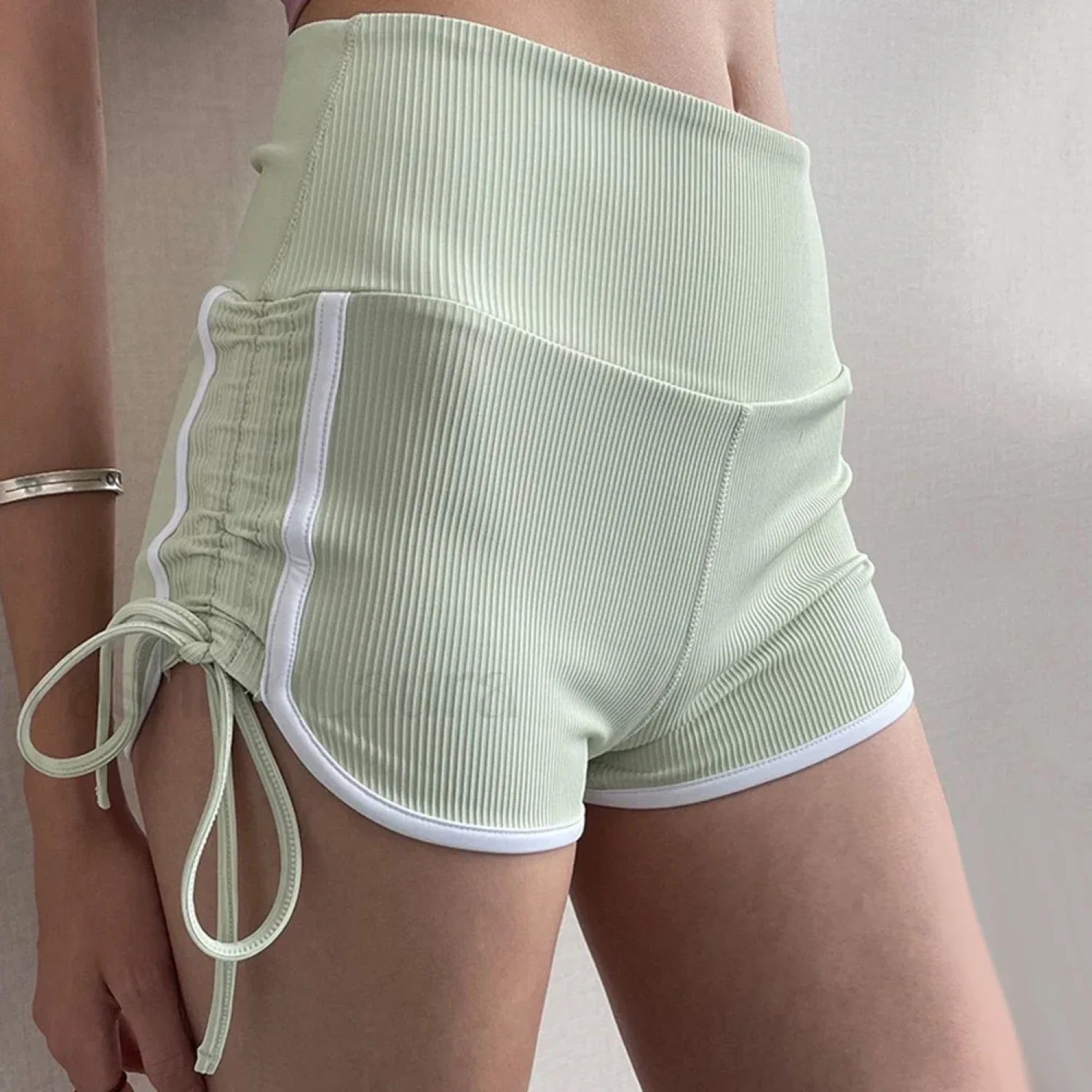 Casual Drawstring Sexy Tight Fitting Quick Drying Short SKY BLUE / M