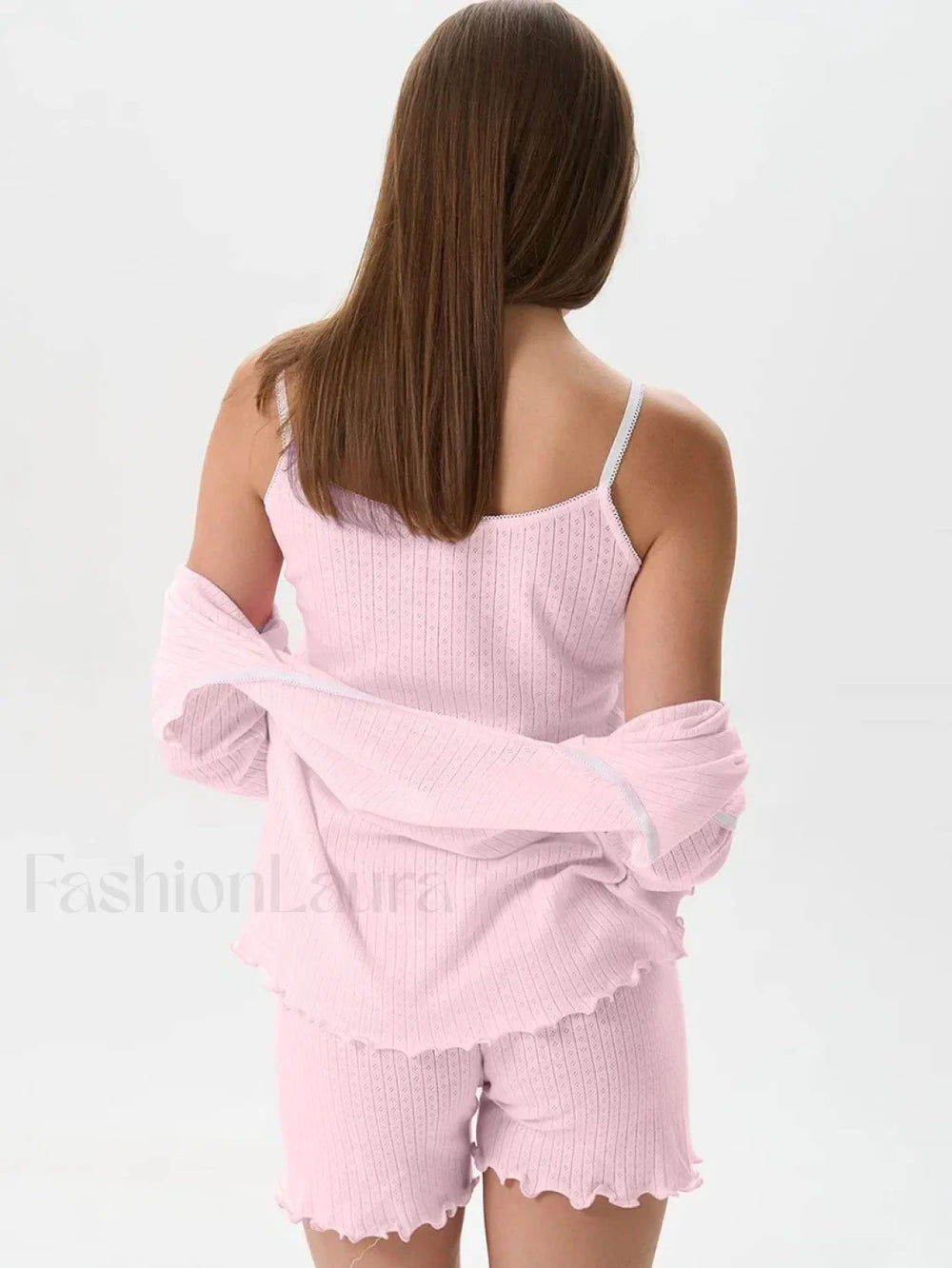 Casual Long Sleeve Robe Shorts Two Piece Set