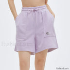 Casual Loose Knitted Sports Pajama Summer Short Purple / S