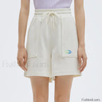 Casual Loose Knitted Sports Pajama Summer Short White / S