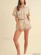 Casual Loose Top Shorts Two Piece Set