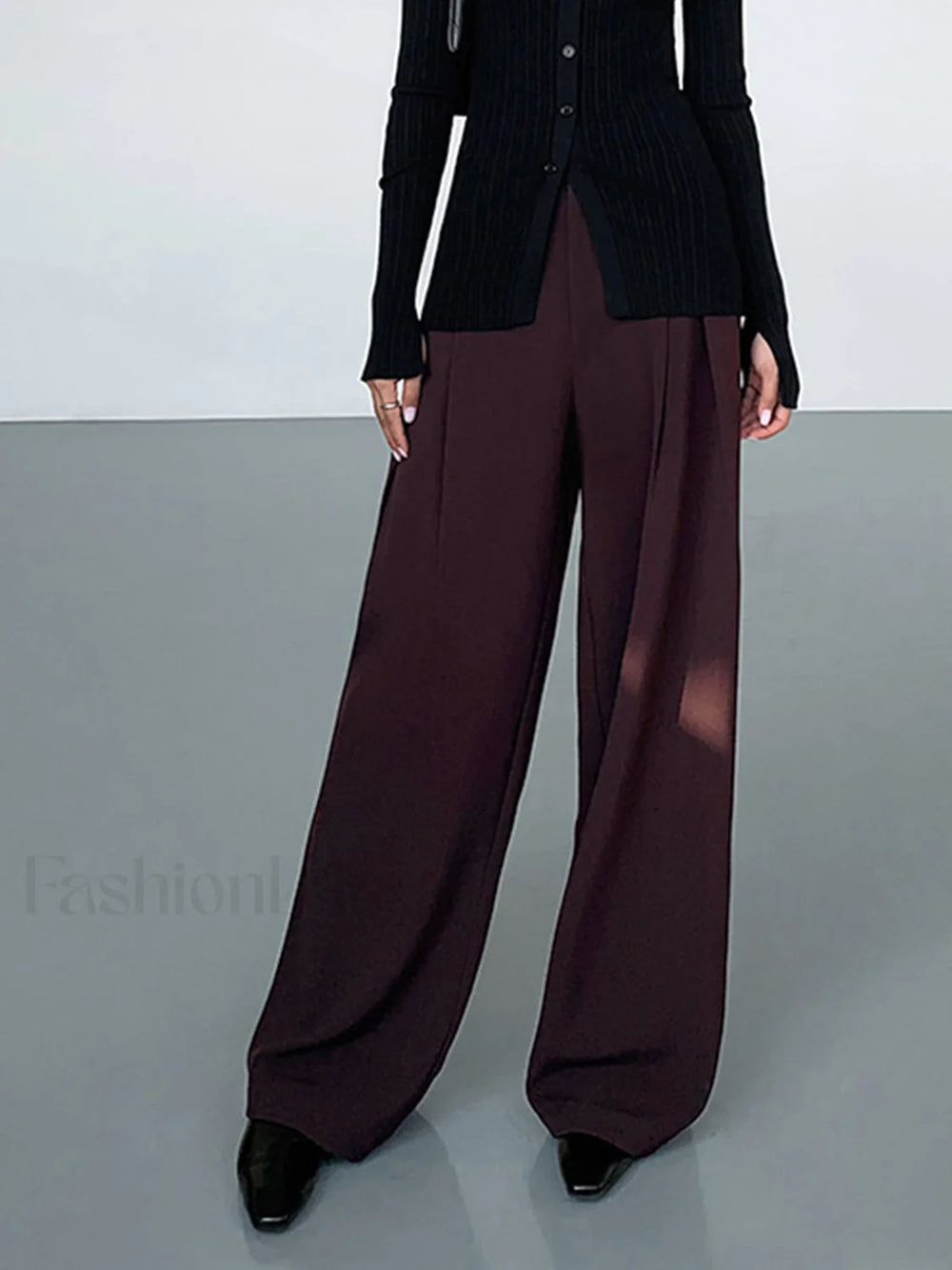 Casual Pleated Graceful Wide Leg Pants Pants