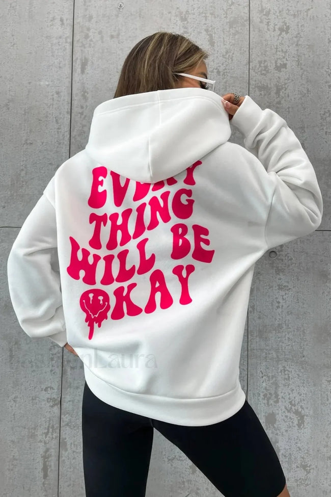 Casual Pocket Hooded Hoodie White / S Main image