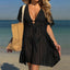 Casual Strap Hollow Knit Cover Up Black / One Size