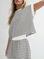 Casual Striped Shorts Two Piece Set WHITE / S