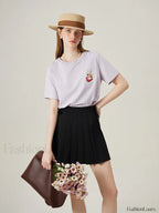 Cat Embroidered Korean Loose T Shirt