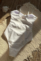 Solid Star Cutout One Piece Swimwear