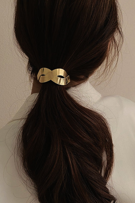 Geometric High-Stretch Metal Accent Hair Cuff Main image