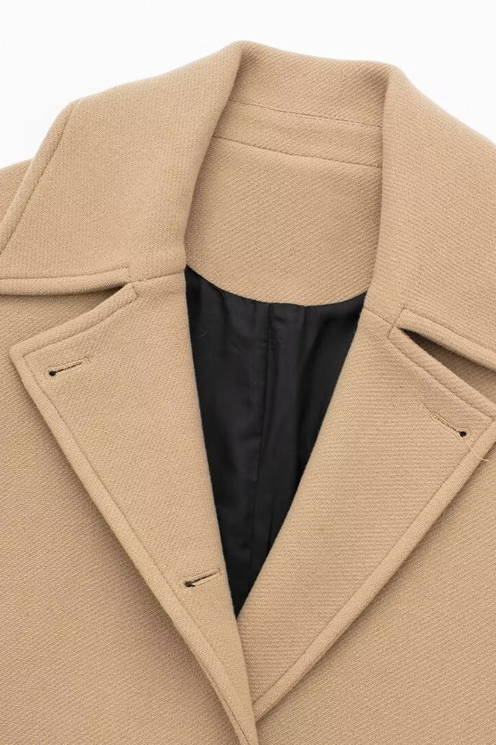 Relaxed Fit Short Wool Blend Jacket