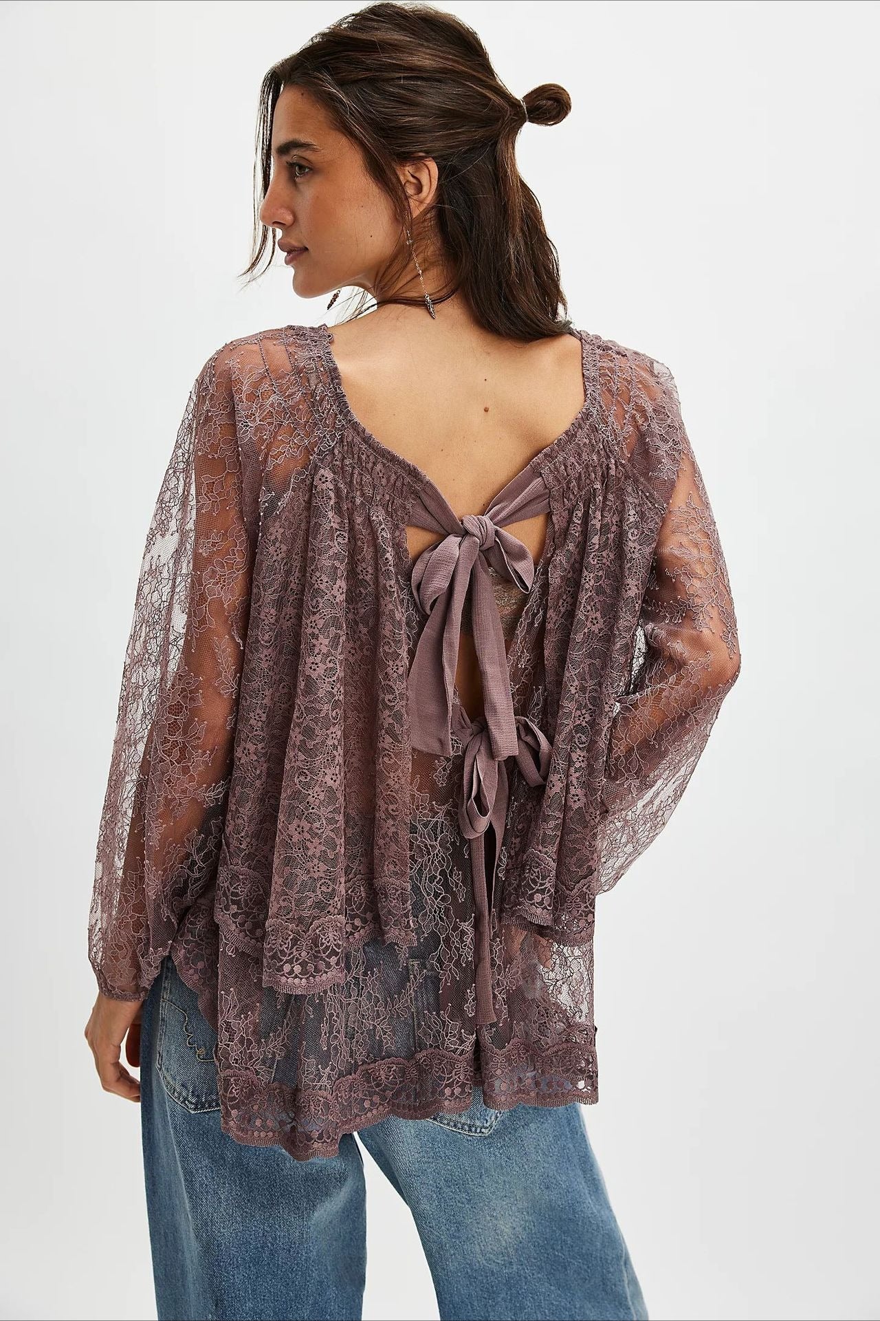 Elegant Off Shoulder Lace Overlay Blouse