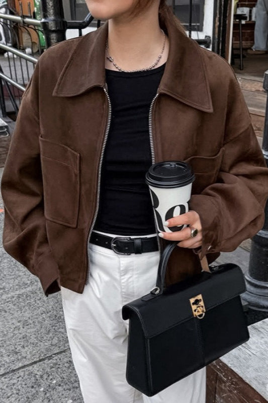 Brown Suede Oversized Vintage Jacket S / Brown Main image