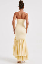 Strapless High Slit Backless Bodycon Slim Fit Elegant Prom Dress