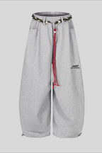 Rope Belt Minimal Wide Leg Sweatpants