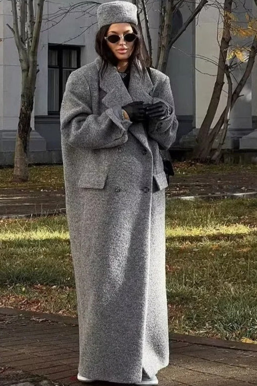 Button Detail Wool Blend Overcoat Main image
