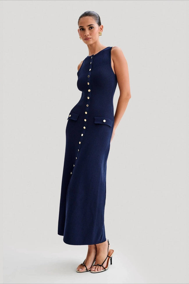 Sleeveless Round Neck Knit Sweater Dress Main image