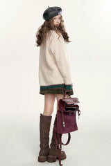 Soft Mohair V Neck Pullover Sweater