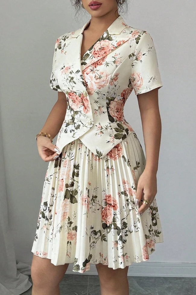 Floral Print Casual Elegant Two Piece Skirt Set Main image