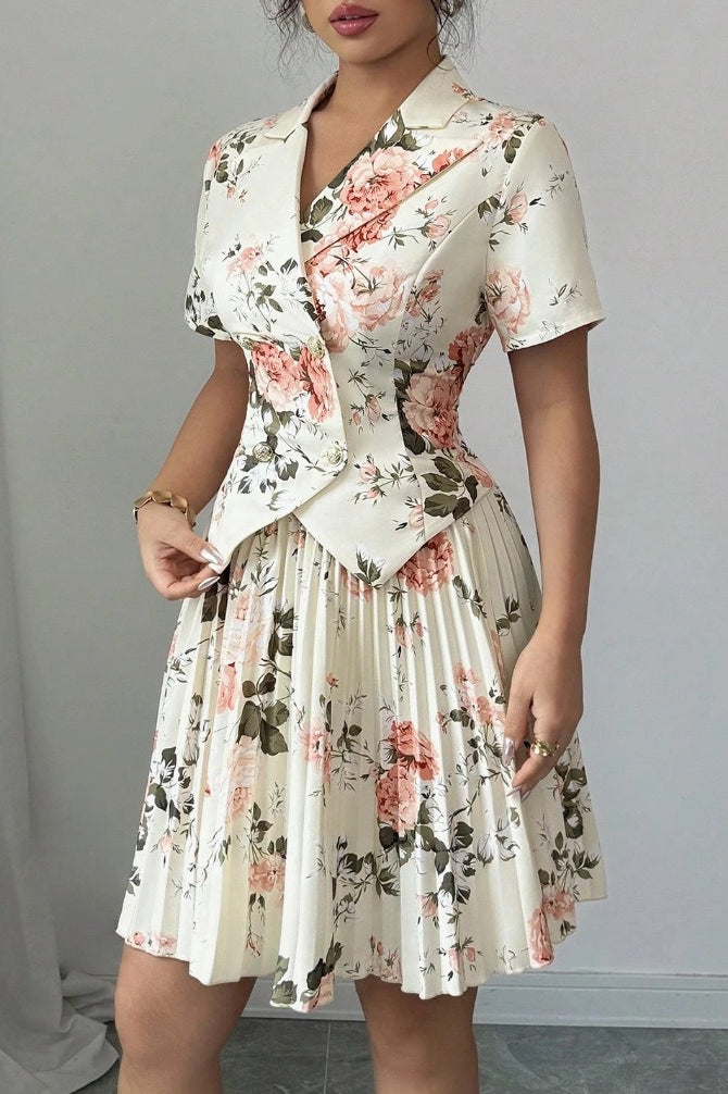 Floral Print Casual Elegant Two Piece Skirt Set Main image