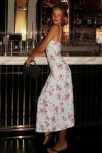 Lace Patchwork Printed V Neck Bodycon Floral Dress