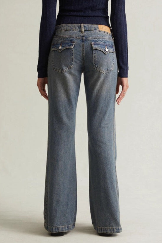 Low Rise Washed Relaxed Straight Flare Jeans Main image