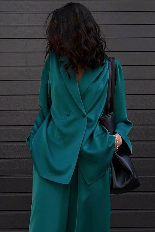 Satin Flowy Office Two Piece Pants Set Main image