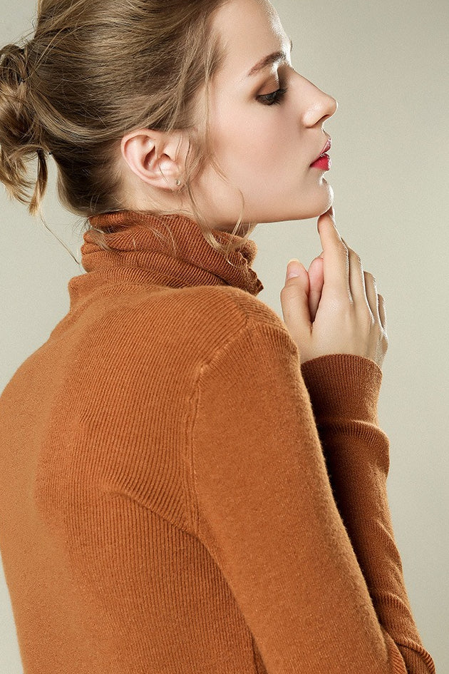 Stacked Neck Lightweight Wool Knit Top Secondary image