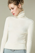 Stacked Neck Lightweight Wool Knit Top