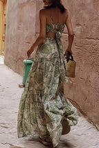 Chiffon Spaghetti Strap Maxi Boho Dress